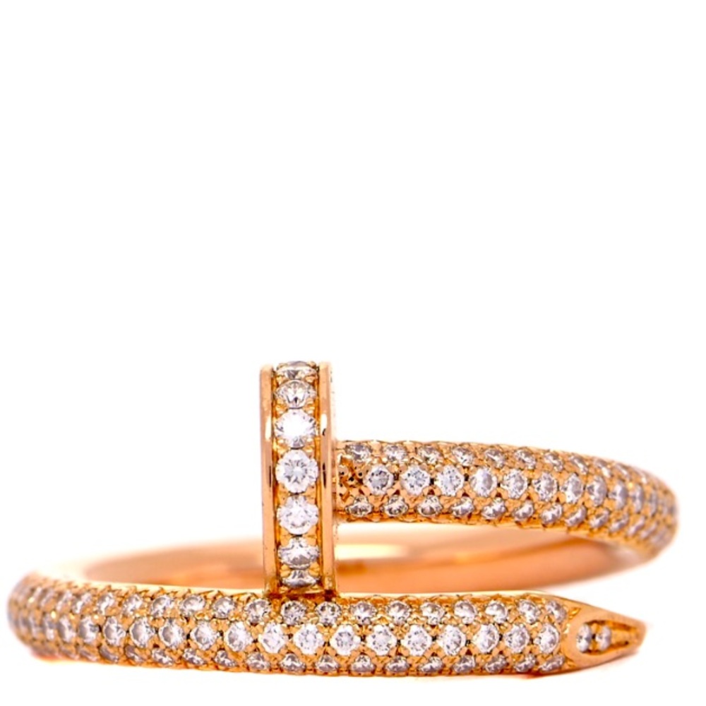 18K Pink Gold Diamond Juste Un Clou Pave Ring